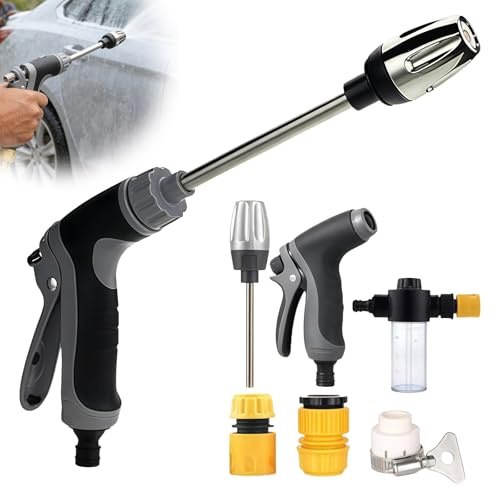 Aquoxis Pressure Washer, Garden Shower High-Pressure Gun, Garden Hose Original Accessories, Quick and Easy Installation, Used for Garden Irrigation, Car Washing, Pet Shower (1 PC)