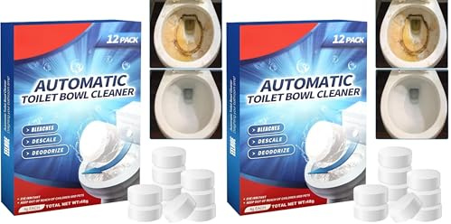 12PCS Toilet Cleaner,Toilet Cleaner Tablets,Toilet Descaler Heavy Duty,Toilet Bowl Cleaner Tablets,Toilet Limescale Remover,Strong T/oilet C/leaner for Stains,Tablet T/oilet Freshener (Pack of 2)