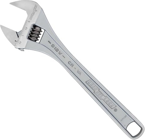 Channellock Adjustable Wrench 812W - Wide Jaw, Precise Grip, Measurement Scales - 12 in