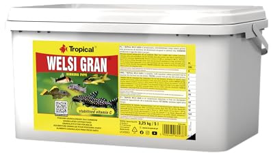 Tropical WELSI Gran 5L / 3,25kg - Alimento Completo en Forma de gránulos Multi-Ingredientes Que se Hunde para Peces