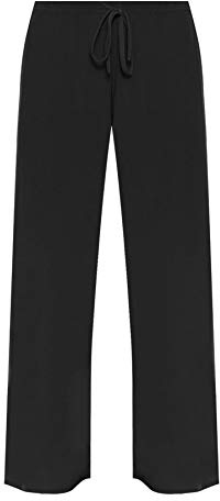 WearAll New Ladies Plus Size Palazzo Trousers Womens Baggy Flared Wide Leg Pants Black 28/30