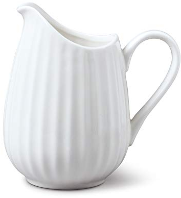 Wm Bartleet & Sons, Porcelain Traditional Fluted Jug 500 ml, 1 Pint - White