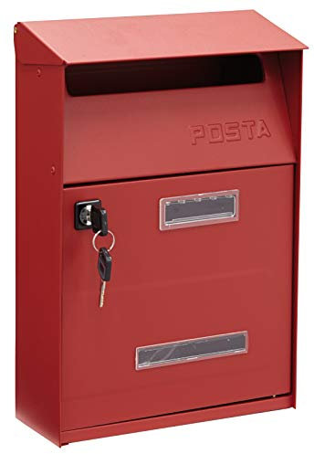 ARREGUI Up D-2006/R Cassetta Postale Individuale in Acciaio, Cassetta della Posta da Parete, Dimensione S (DIN A5), Con Finestra di Visualizzazione, Rosso