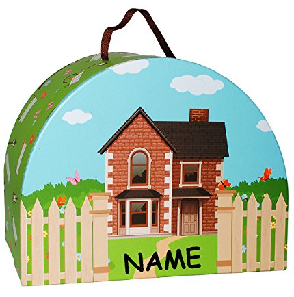 alles-meine.de GmbH Koffer - Hausbau/Eigenheim - incl. Name - Geschenk zum Umzug, Renovierung & Haus - Pappkoffer - Puppenkoffer Kinderkoffer - Kinder - Pappe Karton - Spie..