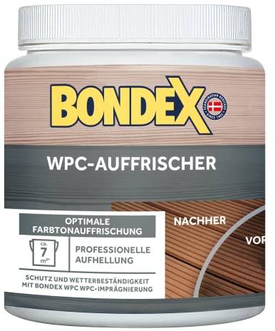Bondex 386749 WPC-Auffrischer farblos 0,75 L für 7 m² - Gartenmöbelreiniger für optimale Farbtonauffrischung - Entfernung vom Grauschleier