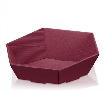 10 x Präsentkorb, Geschenkkorb, Wellpappkorb Swing bordeaux mini