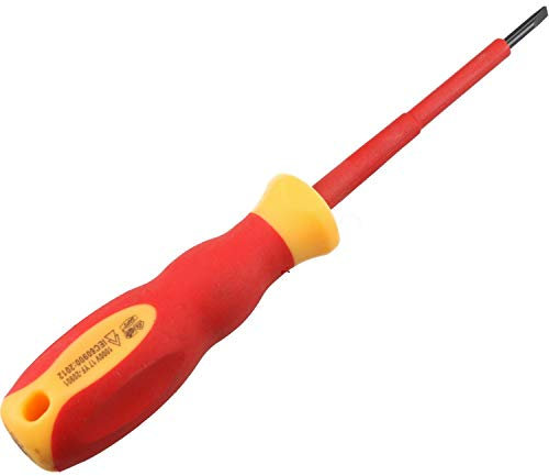 Flat Headed Slotted 3mm x 80mm VDE Insulated Electrical Screwdriver Soft Grip