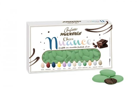 Confetti Maxtris Choco Nuance Colore Verde Smerlado Fondente, Cioccolato