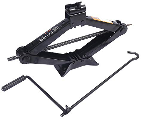 Aim Tools Scherenwagenheber 2 Tonnen Auto Wagenheber mit Hubhöhe 98mm bis 420mm für Auto Van Fahrzeuge Reifenreparatur Wechselwerkzeug, Schwarz 161103