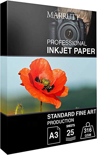 Marrutt 316gsm Standard Fine Art Textured Inkjet Photo Paper - A3 25 Sheets