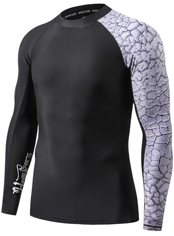 HUGE SPORTS Swim Shirts for Men UPF 50+ Quick-Dry Compression Long Sleeve Mens Rash Guard