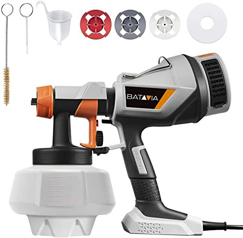 Batavia Electric Paint Sprayer 500W With Detachable 1200ML Tank, Spray Gun For Painting Wall, Ceiling, Garden Fence, Decking, Shed