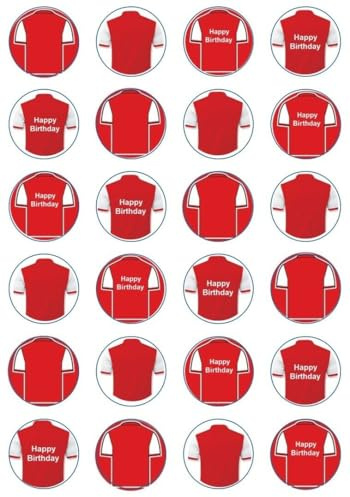 24 Rice/Wafer Paper Edible Cupcake Toppers (Football Team - Design F)