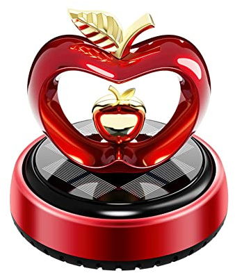 Auto Aromatherapie Lufterfrischer, Asudaro Cars Rotary Aromatherapy Creative Solar Rotating Ornament Solar Car Fragrance Langanhaltender Duft, leicht zu entfernender Geruch im Auto Rot