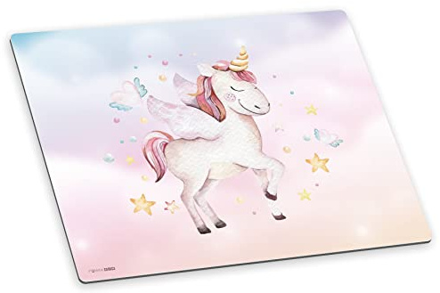 itenga Deluxe Schreibtischunterlage Einhorn Wasserfarben 50x40cm Kunststoff rutschfest