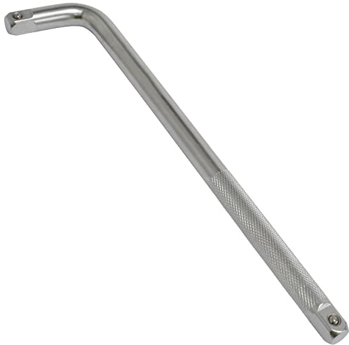 Aerzetix - C64824 - Barra braccio di forza per chiave a bussola 1/2x300mm - impugnatura a ''L'' - adattatore lungo chiave angolare serraggio - in acciaio CR-V 50BV30 - colore argento