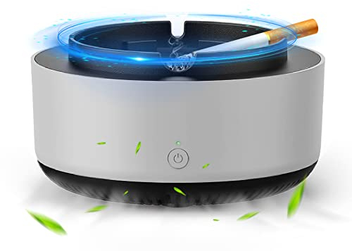 Rauchloser Aschenbecher Mit Luftreiniger, 2 in 1 Aschenbecher-Reiniger, Rauchfreier, Multifunktionaler Lufterfrischer für Zigaretten im Innenbereich für Zuhause, Auto, Büro (Grau)