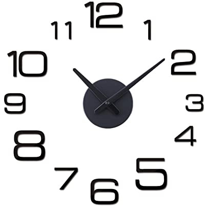 LICHENGTAI Orologio da Parete Fai-da-Te, Orologio da Parete Adesivo Moderno Grande, Numero Sticker Wall Clock Orologio da Parete Adesivo 3D per Soggiorno Cucina Ufficio Decorazione