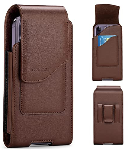 nuoku Handytasche für Gürtel für iPhone 14 13 12 11 Pro Max Serie, PU Leder Handy Gürteltasche mit Gürtelclip für S22 Plus/S21 Plus/S20 Plus mit Magnetverschluss