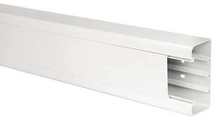 KOMIB 120 x 60mm Brüstungskanal + Deckel Kabelkanal Fensterbankkanal Reinweiß / 2 Stück (2 x 2M = 4m)
