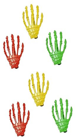 ABOOFAN 6pièces Barrette Squelette Main Accessoires Halloween Gothiques Pour Cheveux Style Punk Rock