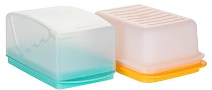 TUPPERWARE Butterdosen Set J10 Junge Welle weiß mint + C21 Butterschatz weiß