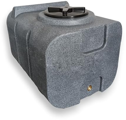 Varile Dricksvattentank på 100 liter, grå, stenutseende, BPA-fri, integrerad mässingsgänga på 3/4 tum, tillverkad i EU, livsmedelssäker (granit)