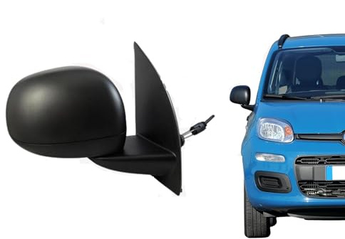 Specchio Retrovisore destro meccanico Nero (SENZA SONDA) Compatibile con Fiat Panda (319) dal 2012 in poi (guarda foto dell'auto) (destro)