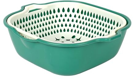 Set di Ciotole per Scolapasta da in Plastica a Doppio Strato, Drenaggio Rapido, Aspetto Multifunzionale Ed Elegante con Design a Doppio Strato, per Lavare Frutta e Verdura