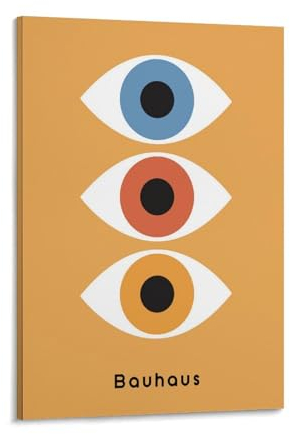 Bauhaus-Ausstellungsposter, Bauhaus-Kunstdruck, geometrische Augen, Kunstdruck, Poster, Rollen, Leinwand, Gemälde, Bild, Wohnzimmer-Dekoration, Zuhause, 60 x 90 cm
