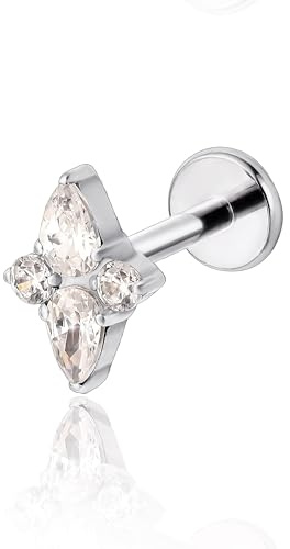 limerencia Titan Tragus Piercing,20G Medizinische Lippenpiercing Labret Stecker Presspassung Gewindelos Hypoallergen Helix Stecker für Zunge Augenbraue Lippe Septum Nase Ohr