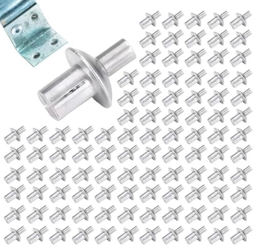 Nieten mit Hammer – Nieten zum Herausziehen des Kerns 100 Stück | Pop-Nieten mit gewölbtem Kopf zum Einschlagen | Nieten zum Herausziehen des Pop-Nietenkerns | Nagel für Hammerbetätigung