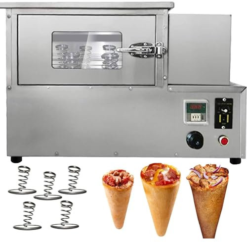 KEhtu Forno per Coni Pizza, Macchina per Fare Coni Pizza Professionale con 5 Cesti Rotanti, Produzione: 12 Pezzi/4 Minuti, Riscaldamento Uniforme, per Cuocere Coni Pizza
