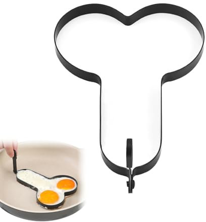 EIR Stampo per Frittata in Acciaio Inossidabile,Anello per Uova con Manico,Forme Divertenti Padella per Frittata,Cuoci Uova,Stampi Pancake,Con Manici Antiscottatura per Muffin,Pancake,Omelette