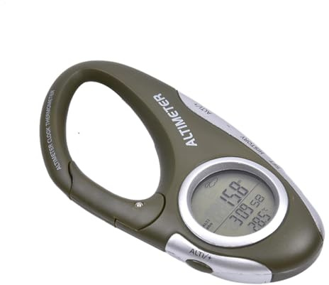 Digitaler Höhenmesser - Elektrischer Höhenmesser Karabiner, Wandzubehör | Größere Höhenanzeige, automatische Vorhersage nach dem Start der Wettervorhersage Uhrkalender Thermometer für