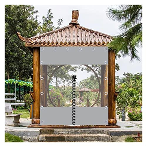 RLINZ Pannelli Laterali Trasparenti del Gazebo Telone Tettoia Copertura in Plastica per Pergola per Magazzino, Serra, Fabbrica, Tende Trasparenti per Esterno (8.5x3m)