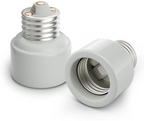 DiCUNO Light Socket Extender, UL Listed Porcelain Light Socket Extension Adapter, E26 to E26 Medium Base Extension Converter for Recessed Bulb, 660W, 250V, Bulb Extender, 2 Pack