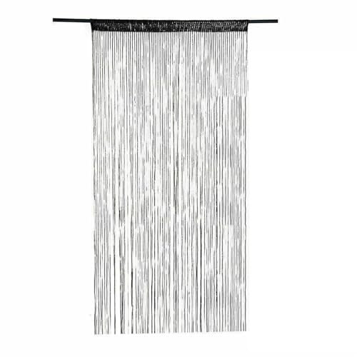 MZSKLW Cortina de Verano, Cortina de Cristal, línea de Flash, Borla Brillante, Cortina for Puerta, Ventana, Divisor de habitación, decoración del hogar, 200x100cm(Black)
