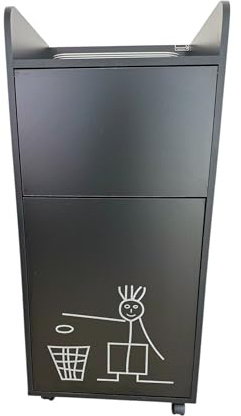 Prosofa Meuble Poubelle pour Fast Food, Snack, caféteria, Restauration Rapide, Professionnel, horeca, avec bac en PVC et Trappe à Bascule Coloris NOIR