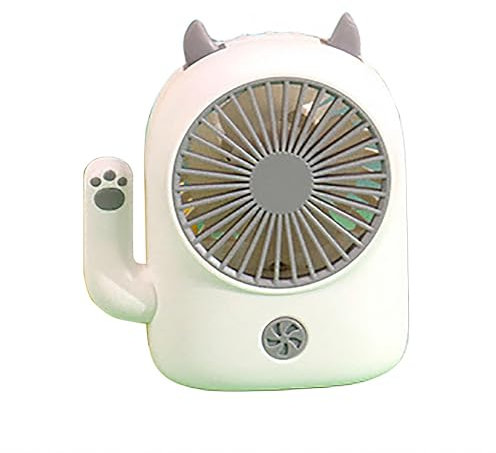 Mini ventilador portátil con luz nocturna suave, ventilador de escritorio recargable por USB de 2 velocidades, flujo de aire personal ultra silencioso para oficina, dormitorio, compacto y potente