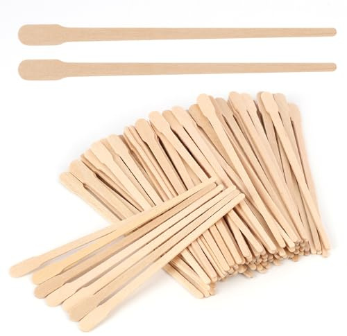 200 Stück Augenbrauen Holzspatel für Haarentfernung, Haarentfernung Holzstäbchen,Waxing Stick, Präzise und Sanfte Anwendung, 8,9cm x 0,6cm, Geeignet für Gesicht und Körper