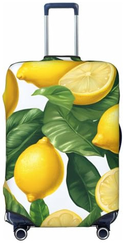 ZTPOWQA Housse de protection pour valise lavable Motif citrons tropicaux frais, Noir , XL