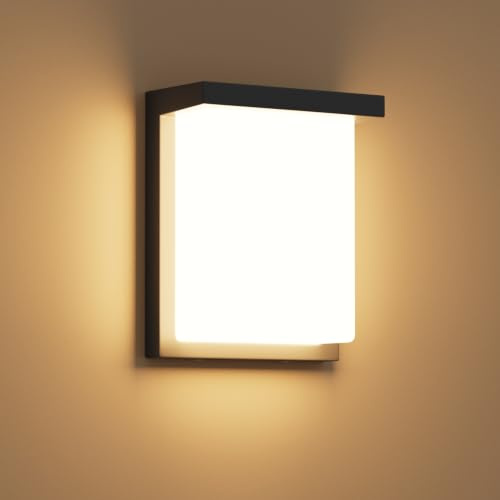 Kligthen 30W LED Außenwandleuchte 3000K IP65 außenlampe Schwarz Wandleuchte | led außenlampe warmweiß, aussenlampe wand, Aluminium+PC, wandleuchte aussen, aussenleuchten hauswand für Terrasse, Garten
