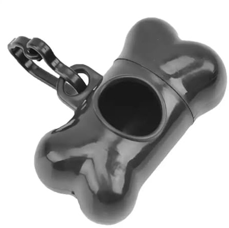 Dispenser a Forma di Osso con una confezione di Sacchetti Igienici per Cani, Clip per Guinzaglio, Sacchetti Grandi 30x23cm, Colori Assortiti, Kit Portatile per Passeggiate e Pulizia