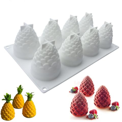 iplusmile Stampo in Silicone Forma Di Cono Di Pino Cavità Per Torte Mousse Gelato Cioccolato Bianco Resistente Facile Da Pulire e Riporre