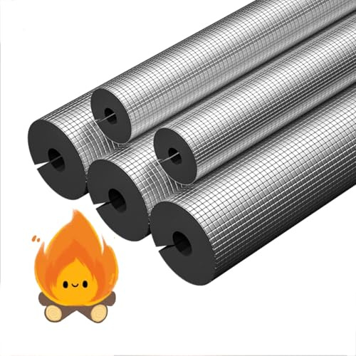 Insulation Foam Pipe Covers Aluminum,ID 16mm-114mm,Self-Seal Pipe Insulation Lagging for Padding,Bumper Corner Edge Protection,Handle Water Pipes,Length 0.9m 0.95m(27mm ID x 30mm Thick x 0.95m)