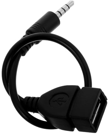 Kisangel Cavo Adattatore Audio Auto Jack Maschio USB Femmina Compatto e Portatile per Conversione Audio Immediata per Riproduttori e Cuffie