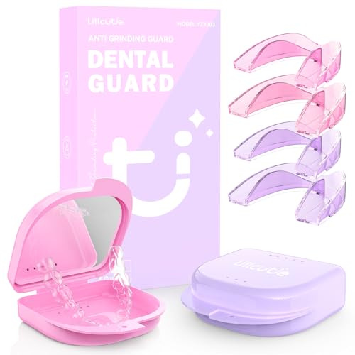 Litlcutie Mundschutz für Zähneknirschen in der Nacht, 2 Farbe Nacht Wachen für Zähneknirschen, wiederverwendbare Zähneknirschen Mundschutz für Schlaf, 4 Pcs/2 Größe