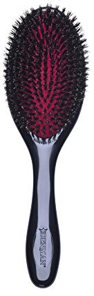 Denman Cushion Hair Brush (Medium) with Boar Bristles - Used for Finishing, Up-Dos, Creating Sleek Styles – Black, D82M