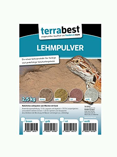 Terrabest Lehmpulver - weiß 2,5kg zum mischen von Terrariensand Naturlehm
